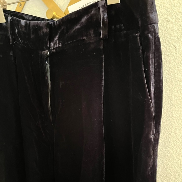 NWT Loft Peyton Velvet Trousers Black Wide Leg 10 - Picture 5 of 11